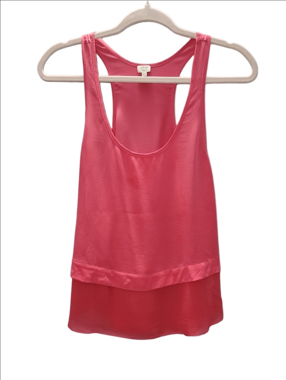 ARITZIA WILFRED 100% Silk pink layered racer back tank blouse